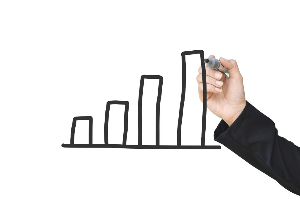 growth graphs of financial indicator and accounting market economy analysis chart, business strategy concept