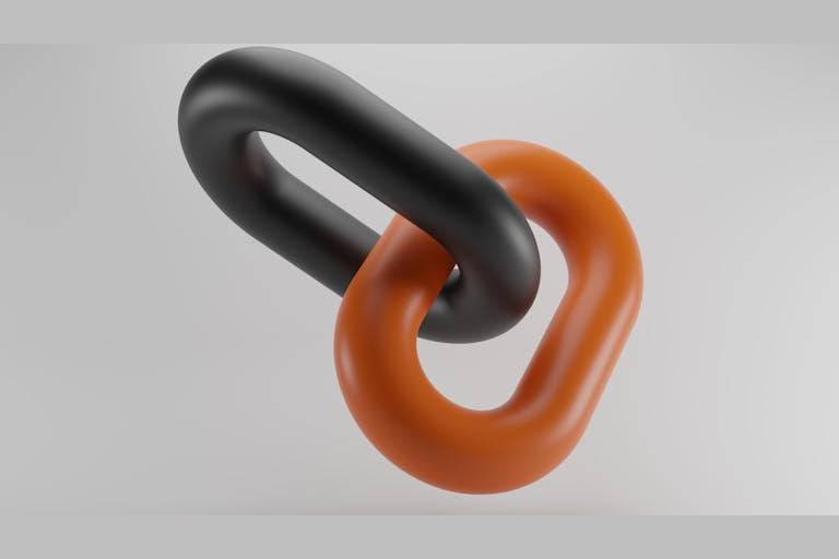 Linked chains in black and orange 768x512